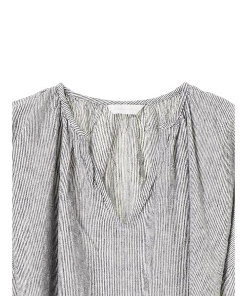 AMERICAN HOLIC（アメリカンホリック）の「・スキッパー5分袖リボン付ブラウス（シャツ/ブラウス・レディース・オフホワイト/チャコールグレー/グレイッシュベージュ/ストライプ・FREE）」の12枚目の写真