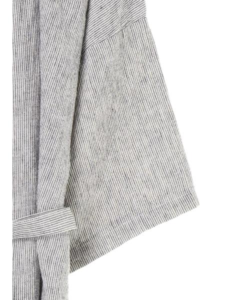 AMERICAN HOLIC（アメリカンホリック）の「・スキッパー5分袖リボン付ブラウス（シャツ/ブラウス・レディース・オフホワイト/チャコールグレー/グレイッシュベージュ/ストライプ・FREE）」の5枚目の写真