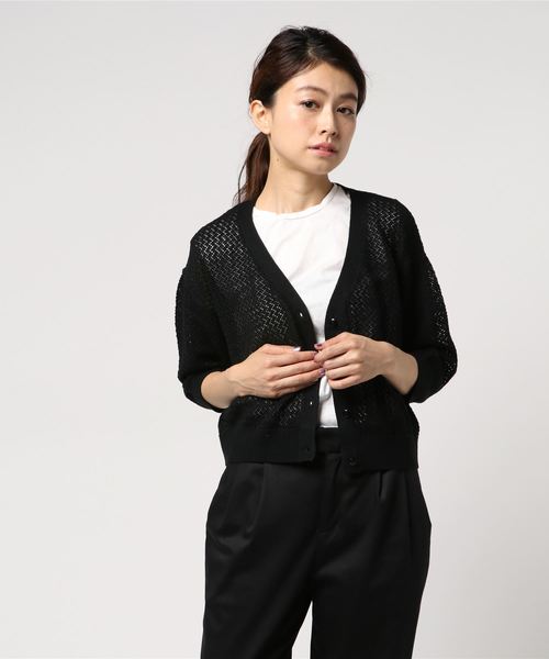 LOWRYS FARM（ローリーズファーム）の「１２Ｇスカットカーデ／７Ｓ  795299（カーディガン/ボレロ・レディース・ホワイト/ブラック/ブラウン・MEDIUM/LARGE）」の7枚目の写真