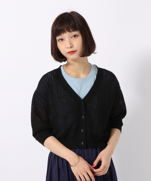 LOWRYS FARM（ローリーズファーム）の「１２Ｇスカットカーデ／７Ｓ  795299（カーディガン/ボレロ・レディース・ホワイト/ブラック/ブラウン・MEDIUM/LARGE）」の9枚目の写真