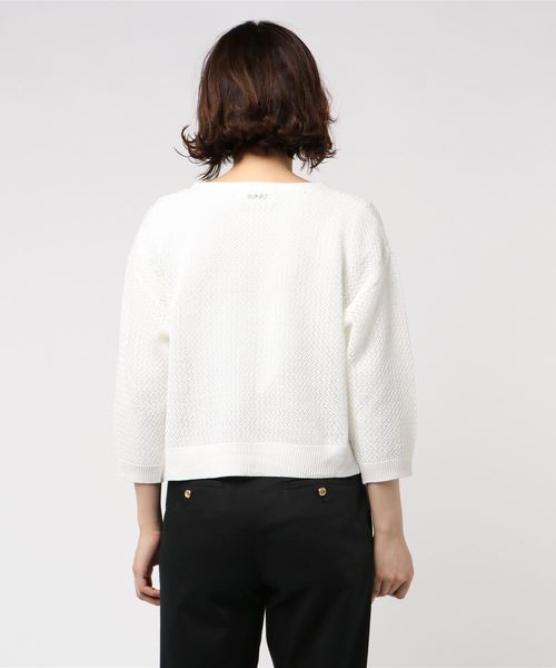 LOWRYS FARM（ローリーズファーム）の「１２Ｇスカットカーデ／７Ｓ  795299（カーディガン/ボレロ・レディース・ホワイト/ブラック/ブラウン・MEDIUM/LARGE）」の5枚目の写真