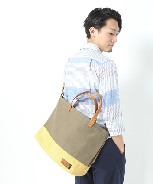 GLOBAL WORK(グローバルワーク)の「【GLOBAL WORK】コットンナイロン/2WAYトートバッグ(トートバッグ・レディース・その他2/その他3/ブルー系その他/グリーン系その他/レッド系その他/ブルー/イエロー/グリーン/その他/ネイビー/レッド・FREE)」の3枚目の写真