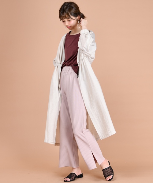 natural couture（ナチュラルクチュール）の「ワイドリブパンツ（その他パンツ・レディース・ブラック/ベージュ/アイボリー/ピンクベージュ・FREE）」の12枚目の写真