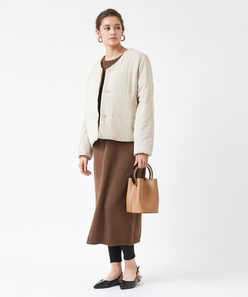 titivate（ティティベイト）の「クルーネックロングニットワンピース（ワンピース・レディース・ブラック/ネイビー/カーキ/杢グレー/ブラウン・FREE）」の8枚目の写真