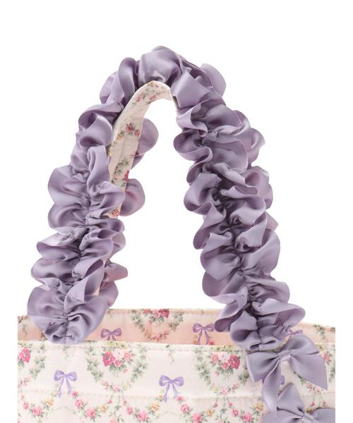 Maison de FLEUR（メゾンドフルール）の「ブーケリボンフリルトートバッグ（トートバッグ・レディース・アイボリー・FREE）」の5枚目の写真