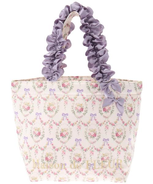 Maison de FLEUR（メゾンドフルール）の「ブーケリボンフリルトートバッグ（トートバッグ・レディース・アイボリー・FREE）」の2枚目の写真