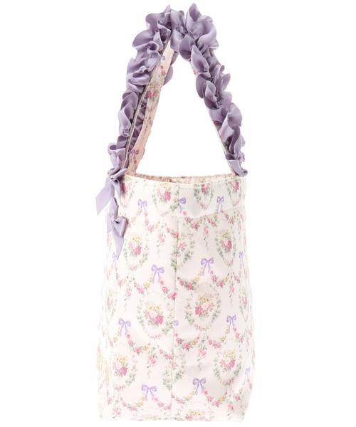 Maison de FLEUR（メゾンドフルール）の「ブーケリボンフリルトートバッグ（トートバッグ・レディース・アイボリー・FREE）」の4枚目の写真