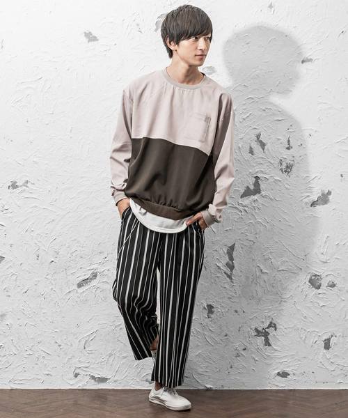 MinoriTY(マイノリティ)の「クルーネック配色プルオーバー(Tシャツ/カットソー・メンズ・ブラック/カーキ/ブラウン/ネイビー・M/L)」の18枚目の写真