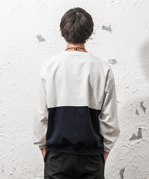 MinoriTY(マイノリティ)の「クルーネック配色プルオーバー(Tシャツ/カットソー・メンズ・ブラック/カーキ/ブラウン/ネイビー・M/L)」の12枚目の写真