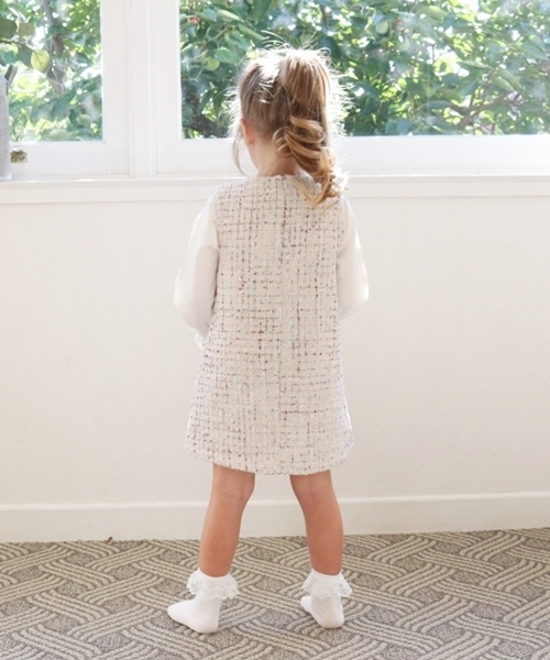 Rora（ローラ）の「マオ ツイードジャンパースカート（ジャンパースカート・キッズ・アイボリー・110cm/100cm/120cm/130cm/140cm）」の2枚目の写真