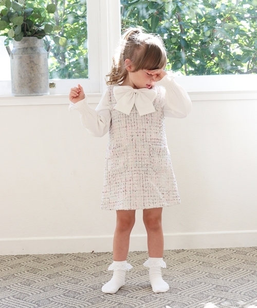 Rora（ローラ）の「マオ ツイードジャンパースカート（ジャンパースカート・キッズ・アイボリー・110cm/100cm/120cm/130cm/140cm）」の8枚目の写真