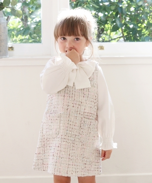 Rora（ローラ）の「マオ ツイードジャンパースカート（ジャンパースカート・キッズ・アイボリー・110cm/100cm/120cm/130cm/140cm）」の15枚目の写真