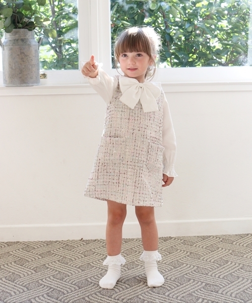 Rora（ローラ）の「マオ ツイードジャンパースカート（ジャンパースカート・キッズ・アイボリー・110cm/100cm/120cm/130cm/140cm）」の13枚目の写真