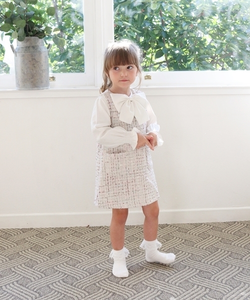 Rora（ローラ）の「マオ ツイードジャンパースカート（ジャンパースカート・キッズ・アイボリー・110cm/100cm/120cm/130cm/140cm）」の11枚目の写真