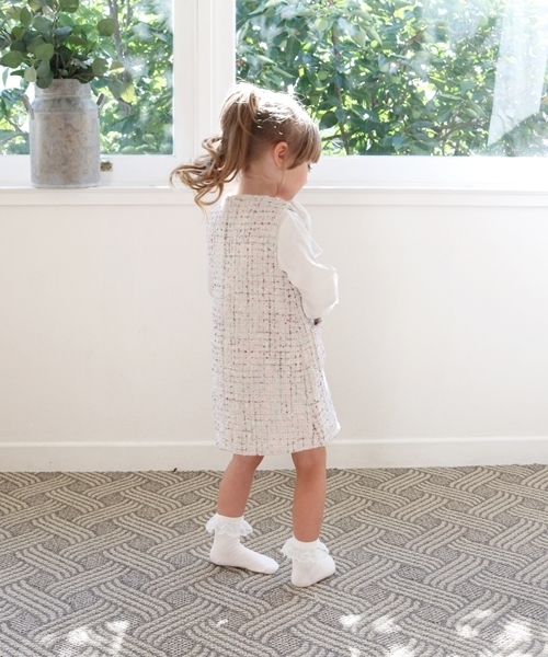 Rora（ローラ）の「マオ ツイードジャンパースカート（ジャンパースカート・キッズ・アイボリー・110cm/100cm/120cm/130cm/140cm）」の7枚目の写真