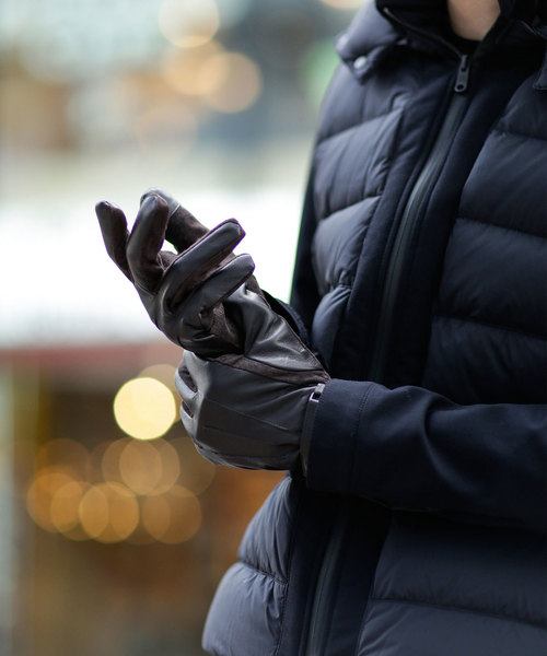 Nano Universe ナノユニバース のファッション スウェードコンビ 手袋 ベルトレザーグローブ 手袋 ファッション雑貨 セール