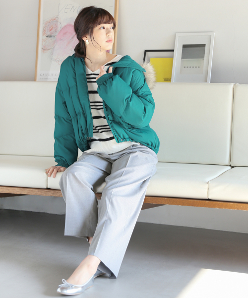 GLOBAL WORK(グローバルワーク)の「カラーダウンブルゾン/814404(ダウンジャケット/コート・レディース・ブラック/レッド/グリーン・MEDIUM/LARGE)」の21枚目の写真