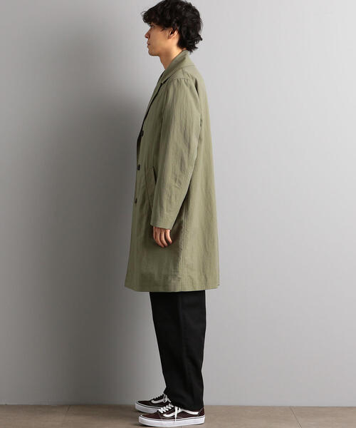 green label relaxing（グリーンレーベルリラクシング）の「CM ナイロンタッサー トレンチコート  ◆（トレンチコート・メンズ・ベージュ/オリーブ・S/M/L/XL/XS）」の5枚目の写真