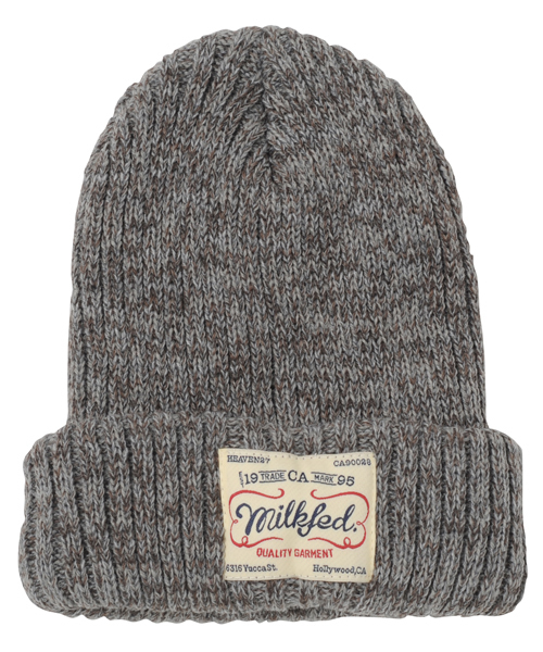 MILKFED.(ミルクフェド)の「BASIC KNITTED CAP(ニットキャップ/ビーニー・レディース・アッシュグレー/ネイビー/レッド・ONE SIZE)」の2枚目の写真