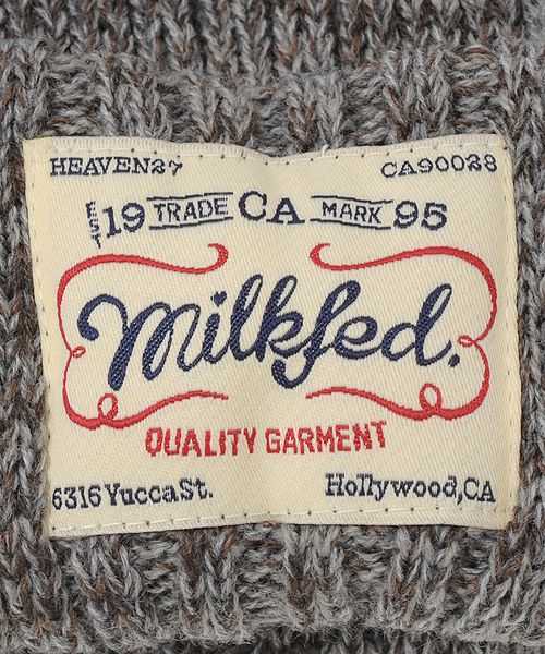 MILKFED.(ミルクフェド)の「BASIC KNITTED CAP(ニットキャップ/ビーニー・レディース・アッシュグレー/ネイビー/レッド・ONE SIZE)」の5枚目の写真