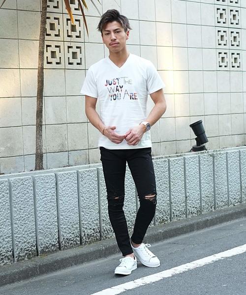 GOSTAR DE FUGA（ゴスタール ジフーガ）の「プリントメッセージ半袖Tシャツ（Tシャツ/カットソー・メンズ・ホワイト/ブラック/ライトパープル・M/L）」の15枚目の写真