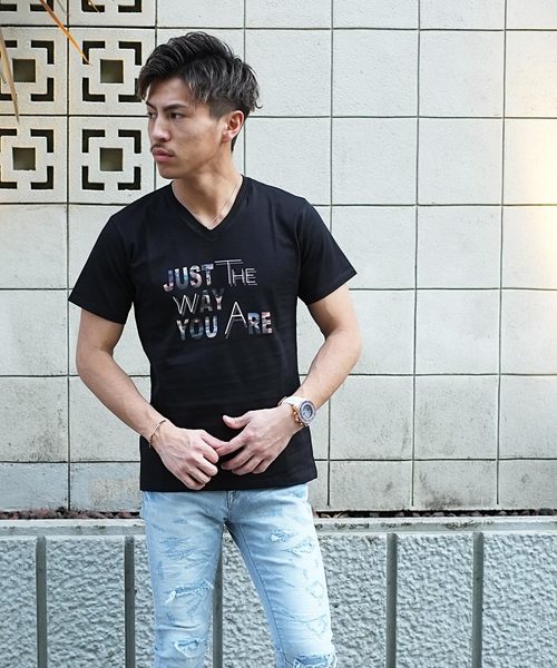 GOSTAR DE FUGA（ゴスタール ジフーガ）の「プリントメッセージ半袖Tシャツ（Tシャツ/カットソー・メンズ・ホワイト/ブラック/ライトパープル・M/L）」の4枚目の写真