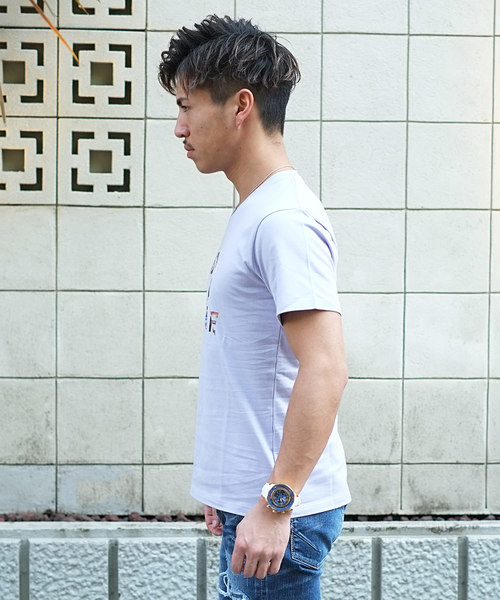 GOSTAR DE FUGA（ゴスタール ジフーガ）の「プリントメッセージ半袖Tシャツ（Tシャツ/カットソー・メンズ・ホワイト/ブラック/ライトパープル・M/L）」の16枚目の写真