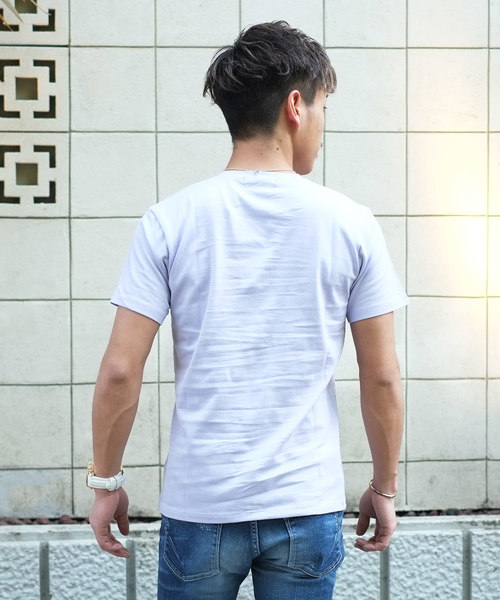 GOSTAR DE FUGA（ゴスタール ジフーガ）の「プリントメッセージ半袖Tシャツ（Tシャツ/カットソー・メンズ・ホワイト/ブラック/ライトパープル・M/L）」の12枚目の写真