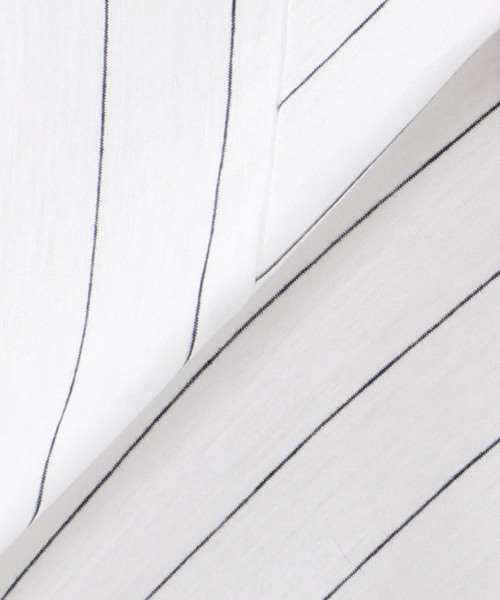 A/C DESIGN BY ALPHA CUBIC（エーシーデザインバイアルファキュービック）の「【COOLER TOUCHシリーズ】ストライプ切替プルオーバー（Tシャツ/カットソー・レディース・ネイビー/オフホワイト/ブルー・M size/L size）」の8枚目の写真