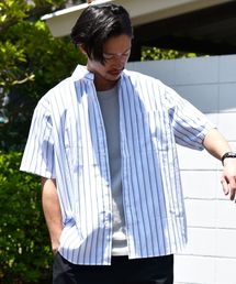 SU: レギュラーカラー ストライプ ボックス ショートスリーブ シャツ ■