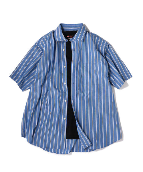 SHIPS(シップス)の「SU: レギュラーカラー ストライプ ボックス ショートスリーブ シャツ ■(シャツ/ブラウス・メンズ・オフホワイト/ブラック/ベージュ/ブルー・S/M/L)」の22枚目の写真