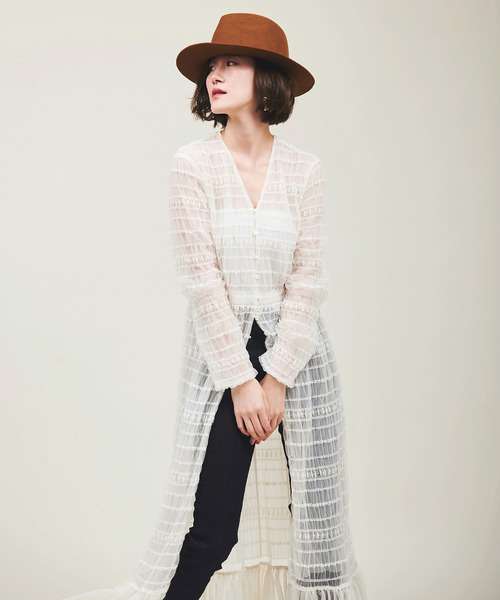 The Virgnia（ザ ヴァージニア）の「ヴィンテージレースガウンワンピース（ワンピース・レディース・ブラック/オフホワイト・FREE）」の5枚目の写真