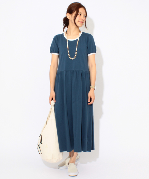 BEAMS BOY（ビームスボーイ）の「○BEAMS BOY / 切替 レース パフスリーブ ワンピース **（ワンピース・レディース・ブラウン系その他/ブルー系その他・ONE SIZE）」の2枚目の写真