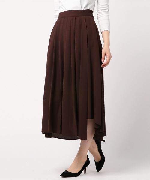 TRUDEA(トルディア)の「変形プリーツ ロングスカート(スカート・レディース・カーキ/ブラック/ブラウン/ピンク・SMALL/MEDIUM)」の8枚目の写真