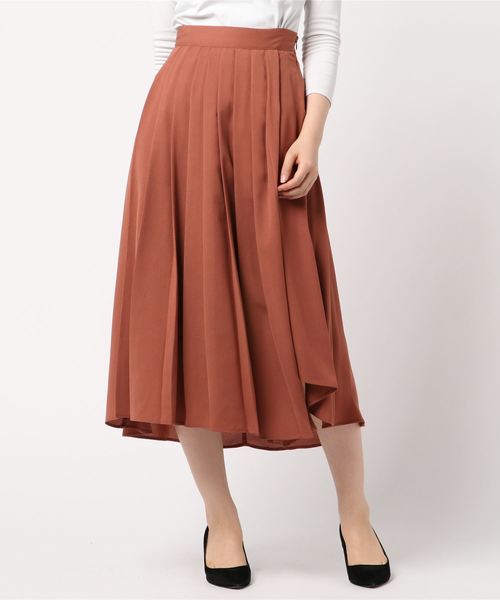 TRUDEA(トルディア)の「変形プリーツ ロングスカート(スカート・レディース・カーキ/ブラック/ブラウン/ピンク・SMALL/MEDIUM)」の9枚目の写真