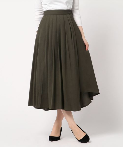TRUDEA(トルディア)の「変形プリーツ ロングスカート(スカート・レディース・カーキ/ブラック/ブラウン/ピンク・SMALL/MEDIUM)」の10枚目の写真
