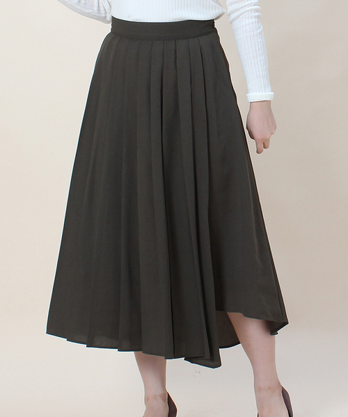 TRUDEA(トルディア)の「変形プリーツ ロングスカート(スカート・レディース・カーキ/ブラック/ブラウン/ピンク・SMALL/MEDIUM)」の11枚目の写真