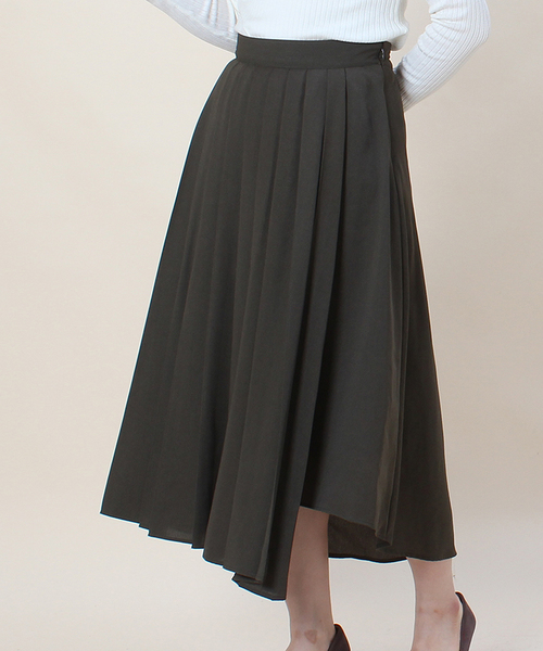 TRUDEA(トルディア)の「変形プリーツ ロングスカート(スカート・レディース・カーキ/ブラック/ブラウン/ピンク・SMALL/MEDIUM)」の12枚目の写真