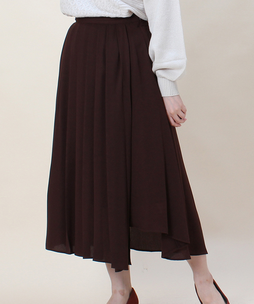 TRUDEA(トルディア)の「変形プリーツ ロングスカート(スカート・レディース・カーキ/ブラック/ブラウン/ピンク・SMALL/MEDIUM)」の14枚目の写真