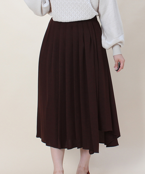 TRUDEA(トルディア)の「変形プリーツ ロングスカート(スカート・レディース・カーキ/ブラック/ブラウン/ピンク・SMALL/MEDIUM)」の15枚目の写真