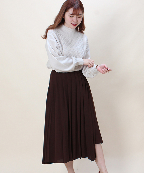 TRUDEA(トルディア)の「変形プリーツ ロングスカート(スカート・レディース・カーキ/ブラック/ブラウン/ピンク・SMALL/MEDIUM)」の16枚目の写真