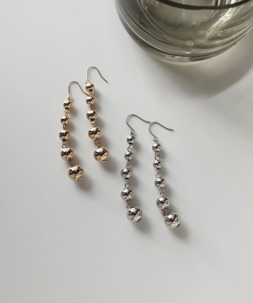 ISS（イズ）の「ISS:メタルボールフックロングピアス（ピアス（両耳用）・レディース・シルバー/ゴールド・FREE）」の6枚目の写真