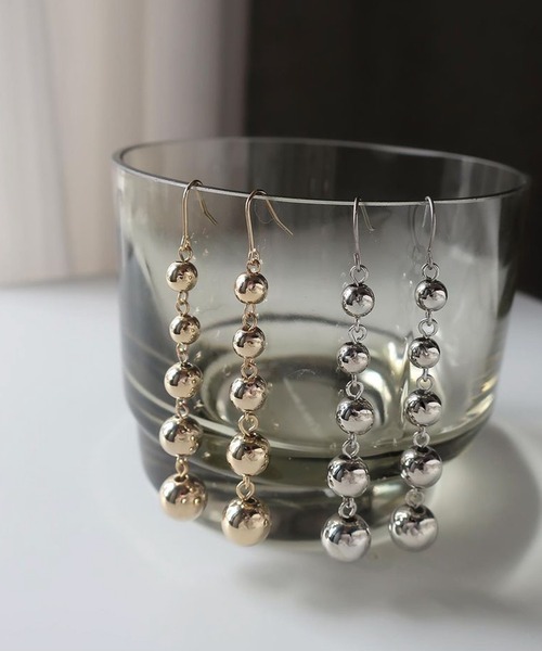 ISS（イズ）の「ISS:メタルボールフックロングピアス（ピアス（両耳用）・レディース・シルバー/ゴールド・FREE）」の7枚目の写真