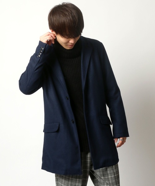 SITRY（シトリー）の「Melton wool  Chester coat/メルトンチェスターコート（チェスターコート・メンズ・ライトグレー/ブラック/グレー系その他/ベージュ系その他/キャメル/チャコール/ネイビー/オリーブ・M/L/LL）」の7枚目の写真