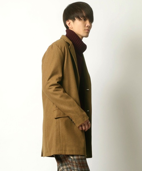 SITRY（シトリー）の「Melton wool  Chester coat/メルトンチェスターコート（チェスターコート・メンズ・ライトグレー/ブラック/グレー系その他/ベージュ系その他/キャメル/チャコール/ネイビー/オリーブ・M/L/LL）」の8枚目の写真