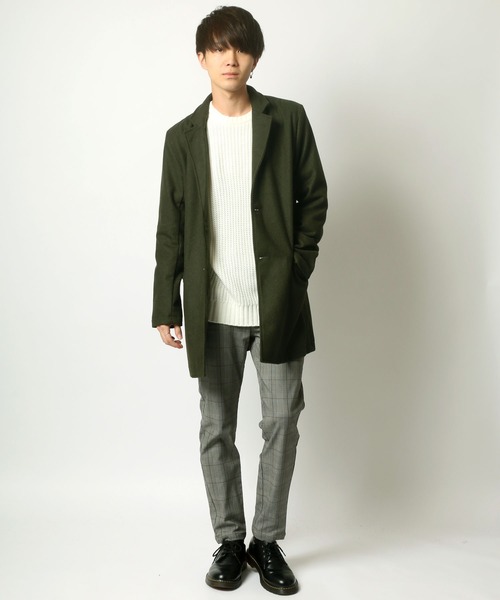 SITRY（シトリー）の「Melton wool  Chester coat/メルトンチェスターコート（チェスターコート・メンズ・ライトグレー/ブラック/グレー系その他/ベージュ系その他/キャメル/チャコール/ネイビー/オリーブ・M/L/LL）」の16枚目の写真