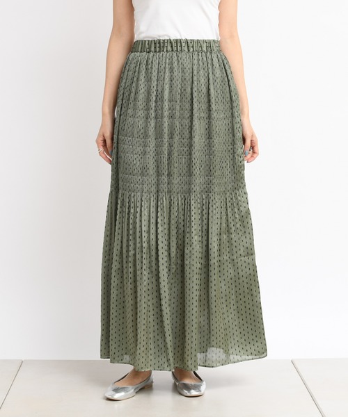 DouDou（ドゥドゥ）の「ダイヤドットマジョリカプリーツスカート（スカート・レディース・ベージュ/グリーン・FREE）」の21枚目の写真