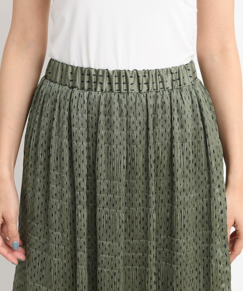 DouDou（ドゥドゥ）の「ダイヤドットマジョリカプリーツスカート（スカート・レディース・ベージュ/グリーン・FREE）」の18枚目の写真