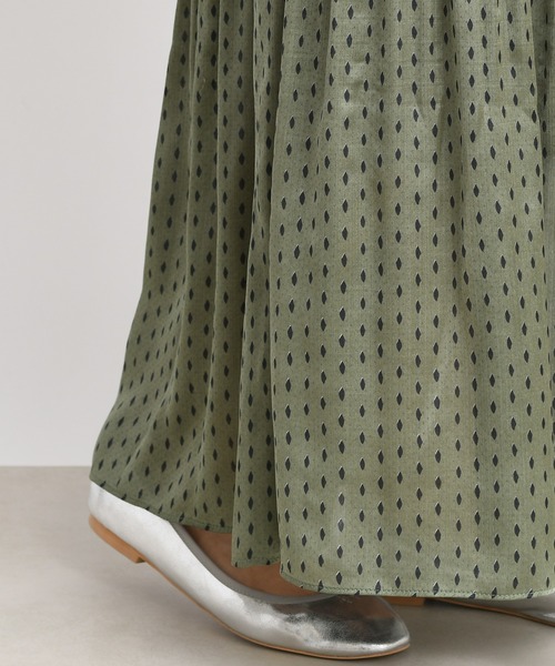 DouDou（ドゥドゥ）の「ダイヤドットマジョリカプリーツスカート（スカート・レディース・ベージュ/グリーン・FREE）」の17枚目の写真