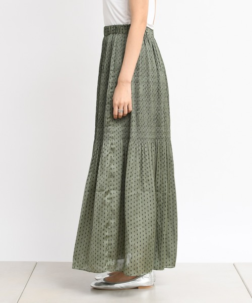 DouDou（ドゥドゥ）の「ダイヤドットマジョリカプリーツスカート（スカート・レディース・ベージュ/グリーン・FREE）」の20枚目の写真